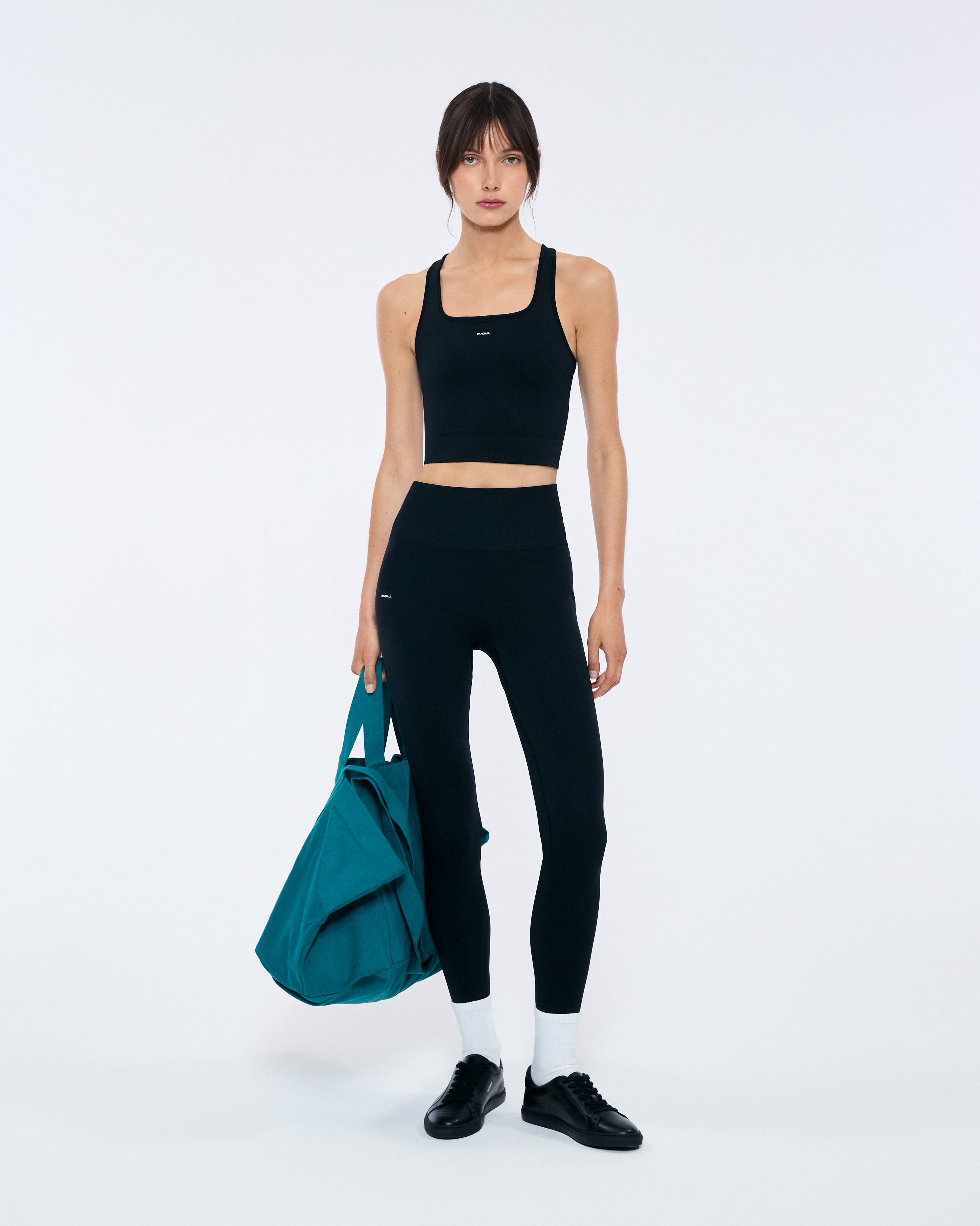 Eco-Friendly Women's 99% Bio-Based Compressive Ribbed Tank Top - Black | Workout, Yoga & Casual Wear