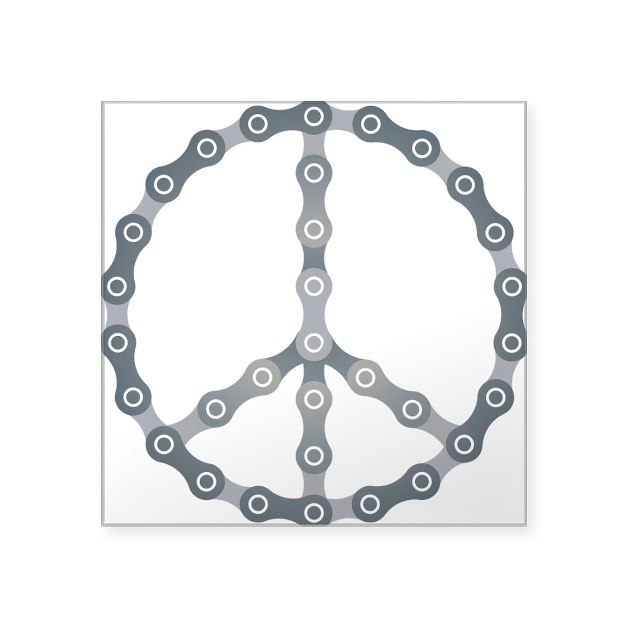 Peace Chain Dark Square Sticker 3x3 Inch - Durable Bumper Decal for Cars, Laptops & Windows - Show Your Style with This Unique Vinyl Car Sticker for Vehicles, Notebooks & Home Decor