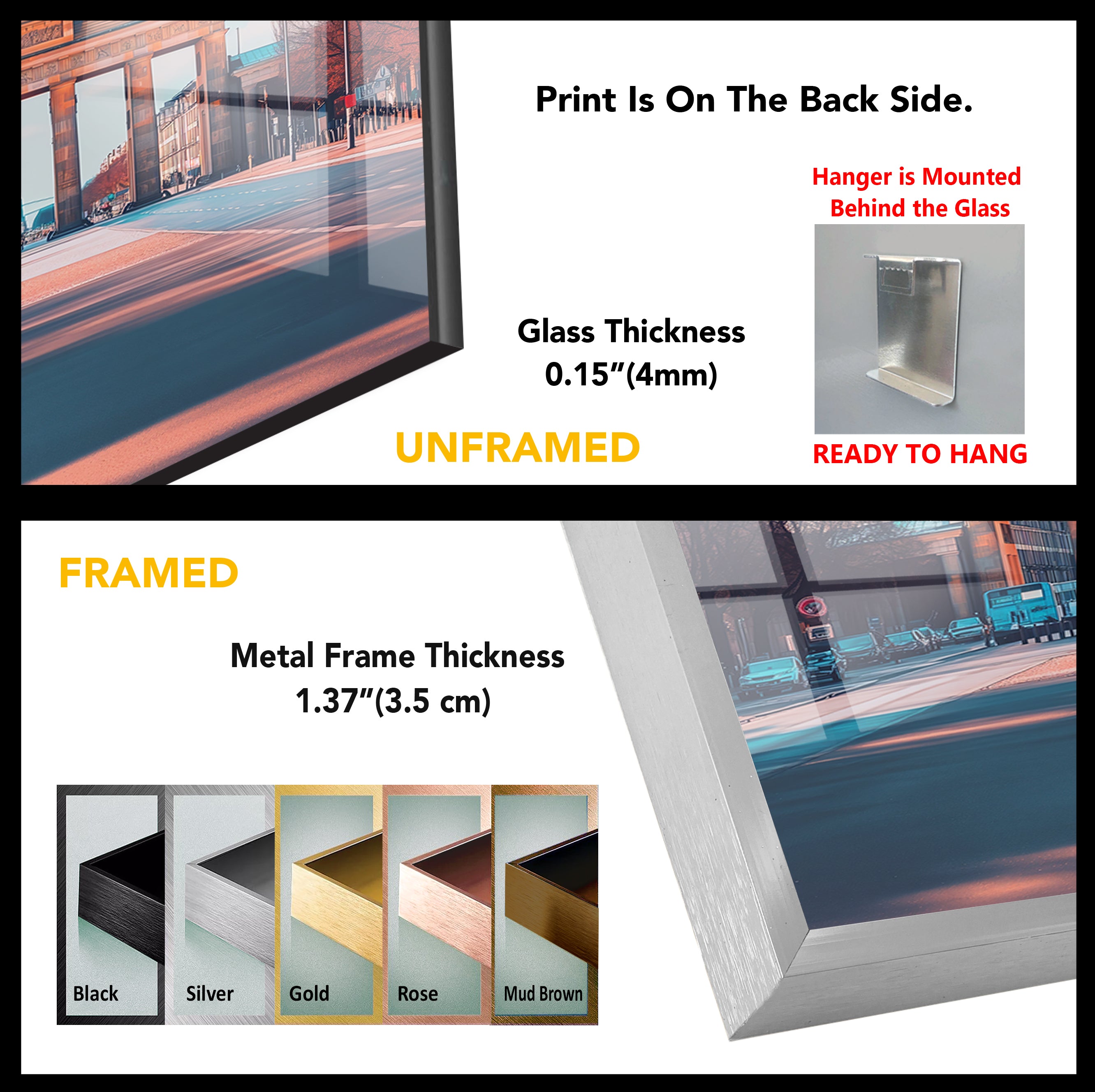 Berlin Soft Landscape Glass Wall Art - Modern Abstract Home Decor for Living Room, Bedroom & Office - Perfect for Gifts & Interior Design
