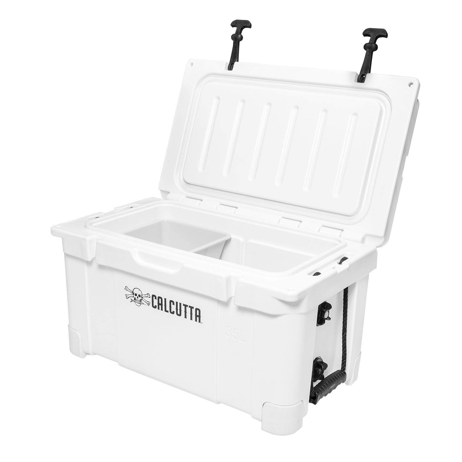 Calcutta Hard Cooler - 5-Day Ice Retention Insulated Outdoor Ice Chest | 35L Portable Cooler for Fishing, Boating, Camping & Travel | Leakproof with Drain Plug & Built-in LED Light | Perfect for Beach Trips, Tailgating & Outdoor Adventures