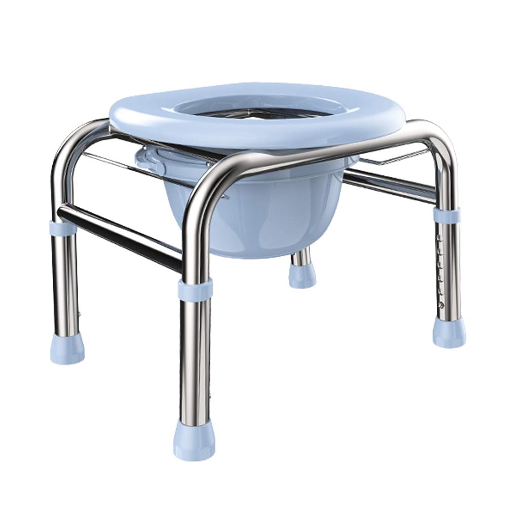 Lightweight Adjustable Bedside Commode Chair with Non-Slip Leg Pads & Removable Bucket - Bariatric Toilet Seat & Shower Bench for Elderly & Disabled - Ideal for Home Care, Post-Surgery Recovery & Mobility Assistance