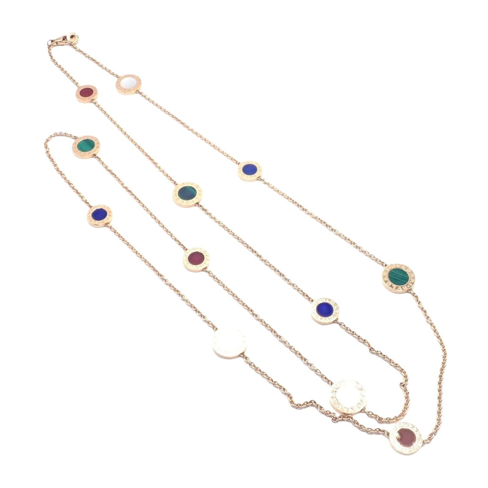 Authentic Bvlgari 18k Rose Gold Multi-Gemstone 38