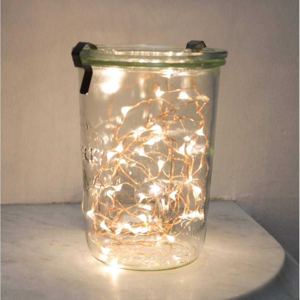 Kikkerland 6ft Copper String Fairy LED Lights - Battery Operated Decorative Lighting with 20 Hanging Bulbs for Bedroom, Living Room, Indoor & Outdoor Decor - Perfect for Home, Party, Wedding, Garden and Christmas Decorations