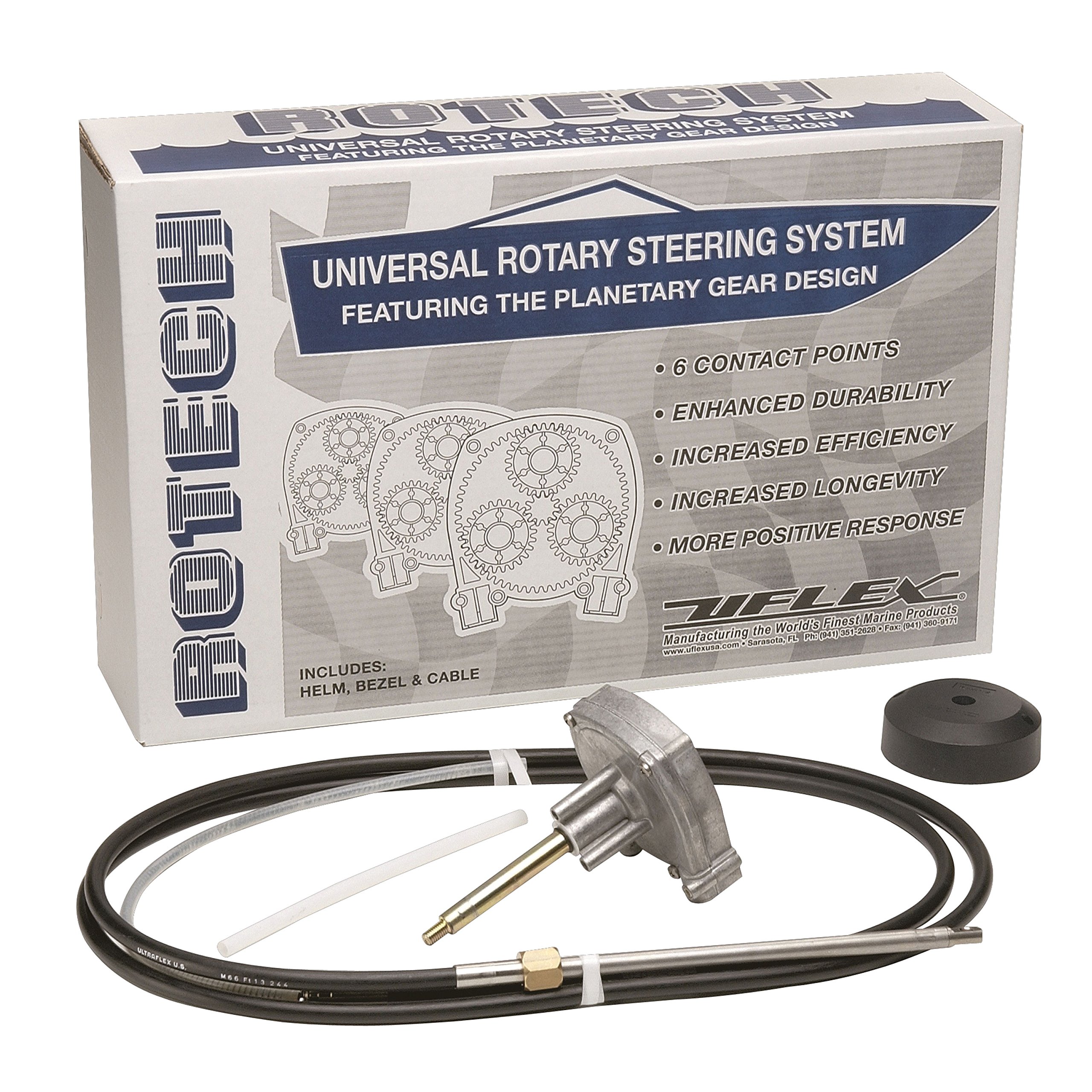 Uflex ROTECH10 Rotech Rotary Steering System - 10' Hydraulic Boat Steering Kit for Marine & Fishing Boats | Durable & Smooth Control for Offshore & Inshore Navigation
