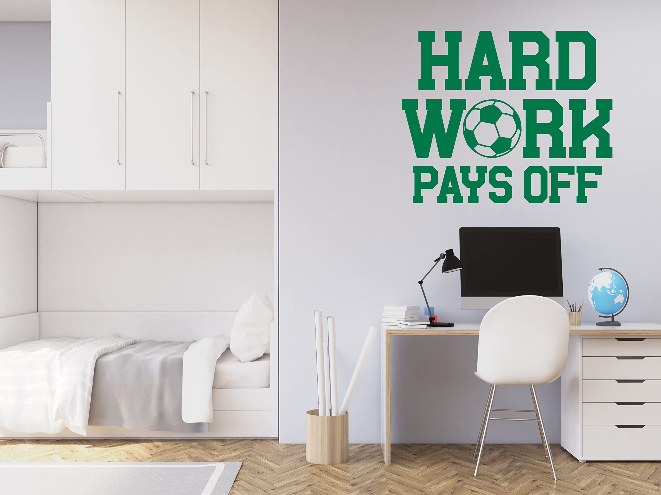 Custom Soccer Vinyl Wall Decal - Personalized Home & Gym Decor with Inspirational Sports Quote - 