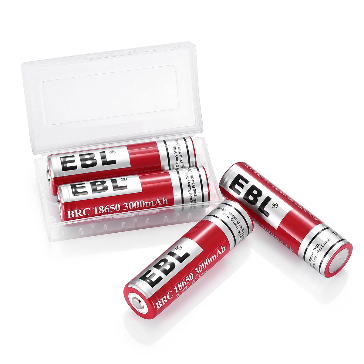 POWXS SW 4P 18650 Li-ion Battery Charger with 4 Rechargeable Batteries - Fast Charging for Flashlights, Vapes & Electronic Devices