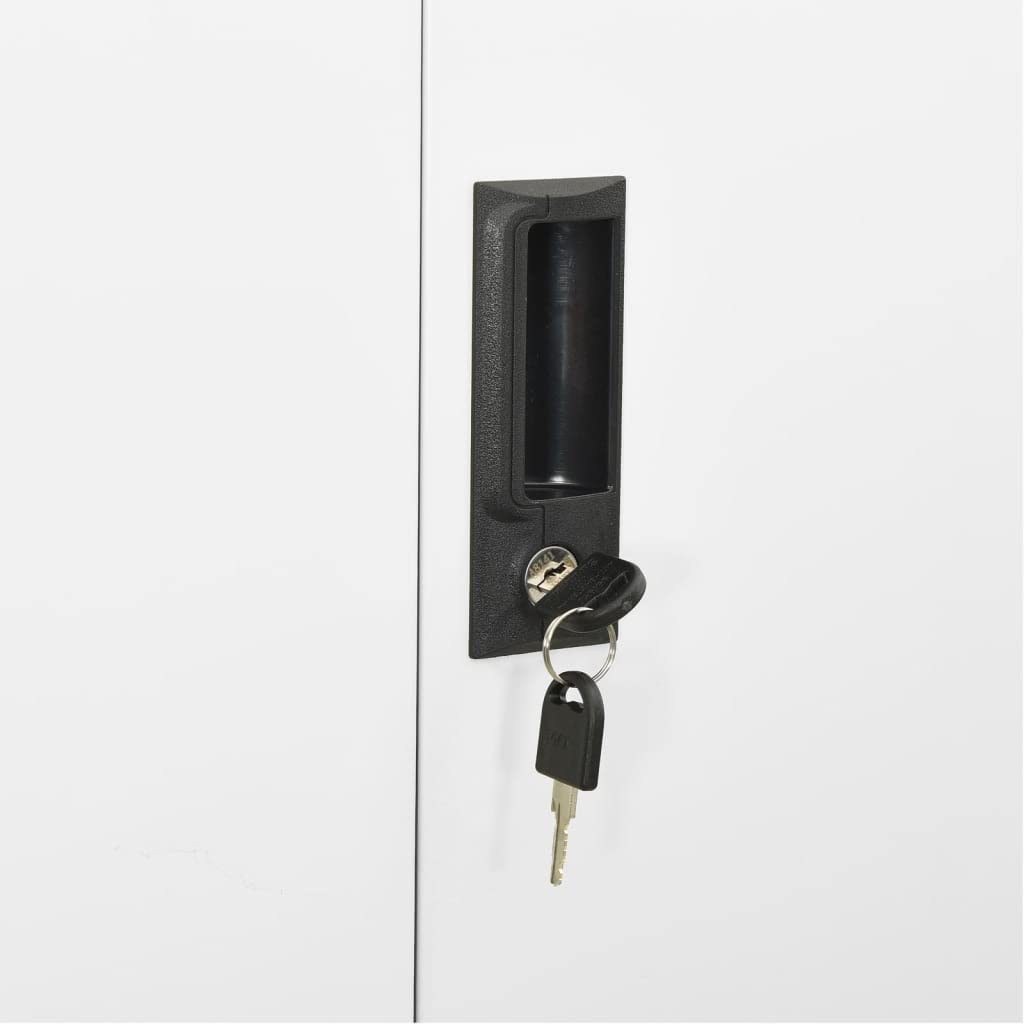 White Steel File Cabinet with Lock - 35.4