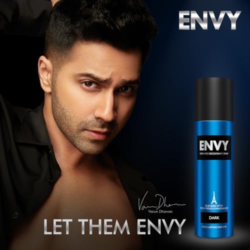 ENVY Dark Deo Spray for Men - 140ML Long Lasting Deodorant Body Spray | 48-Hour Odor Protection, Aluminum-Free, Fresh Scent for Gym, Work & Daily Use