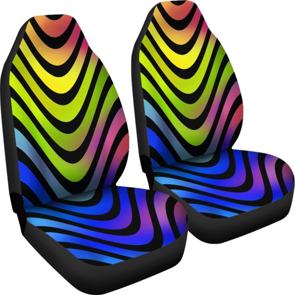 Abstract Rainbow Design Car Seat Covers - Waterproof & Non-Slip Universal Fit for Sedans, SUVs, Trucks - Perfect for Road Trips, Daily Commute & Car Protection