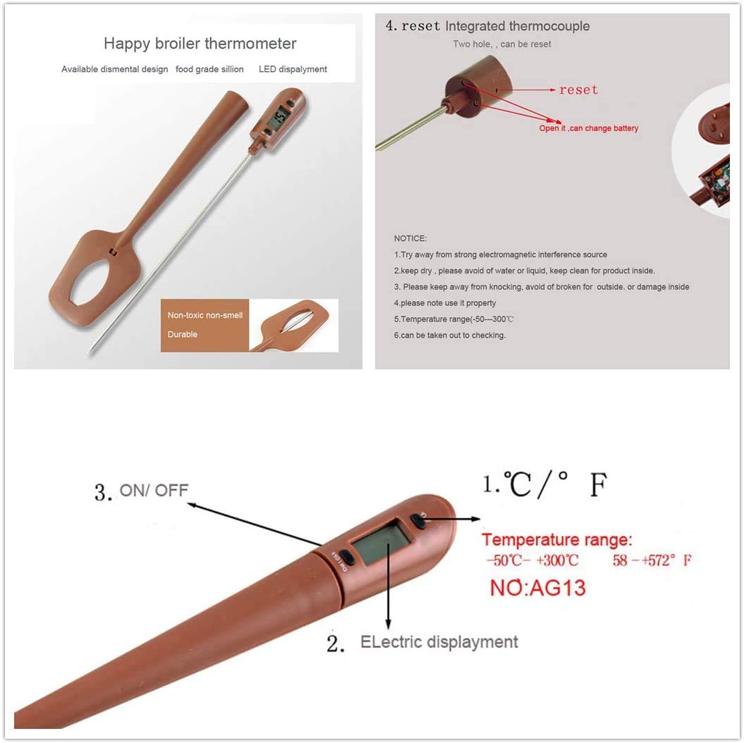 Efeng Digital Candy Thermometer Spatula with Instant Read & Pot Clip - BPA-Free Silicone Kitchen Tool for Candy Making, Chocolate, Jams, Syrups - Perfect for Home Baking, DIY Desserts, and Professional Confectionery