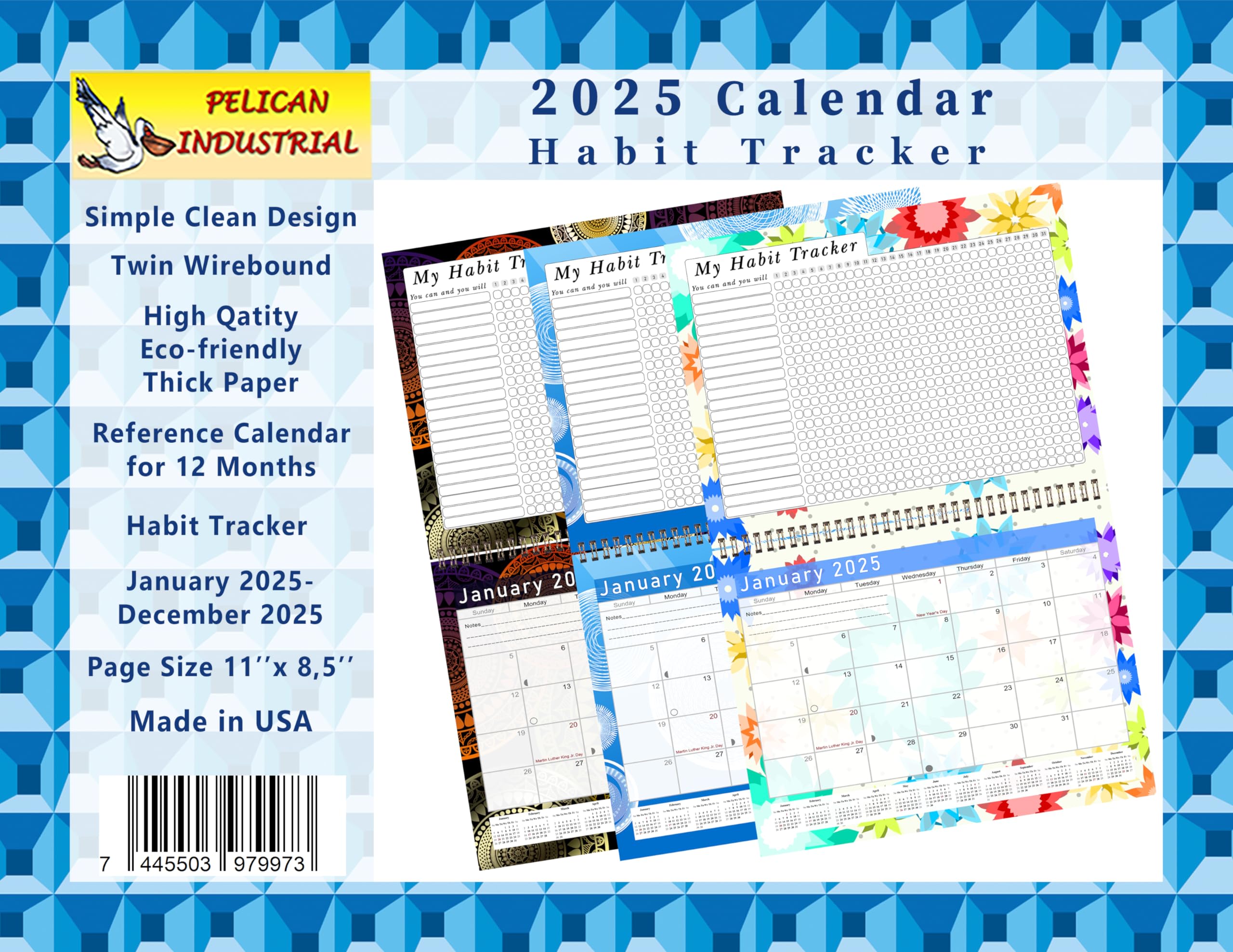 2025 Monthly Desktop & Wall Calendar Planner with Habit Tracker - Daily Weekly Monthly Goal Setting & Motivational Journal - Inspirational Productivity Tool (Edition 03) for Office, Home, School & Gift Giving