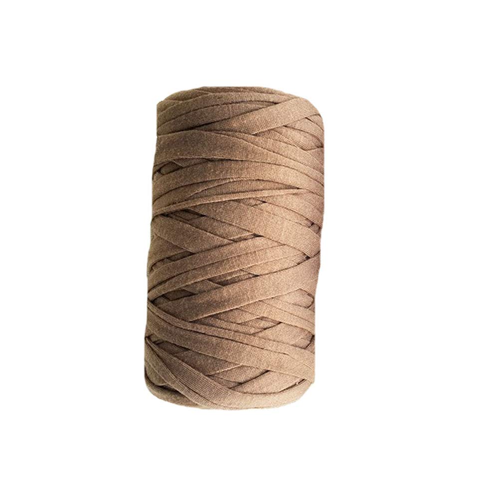 Brown Cotton T-Shirt Yarn - 200g Bulky Thick Yarn for Crochet Bags, Backpacks, Rugs & Macrame - Perfect for DIY Projects, Home Decor & Handmade Gifts
