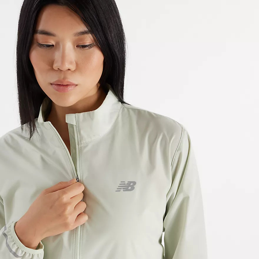 New Balance Women's Reflective Running Jacket - Lightweight Waterproof Windbreaker for Outdoor Jogging & Night Sports