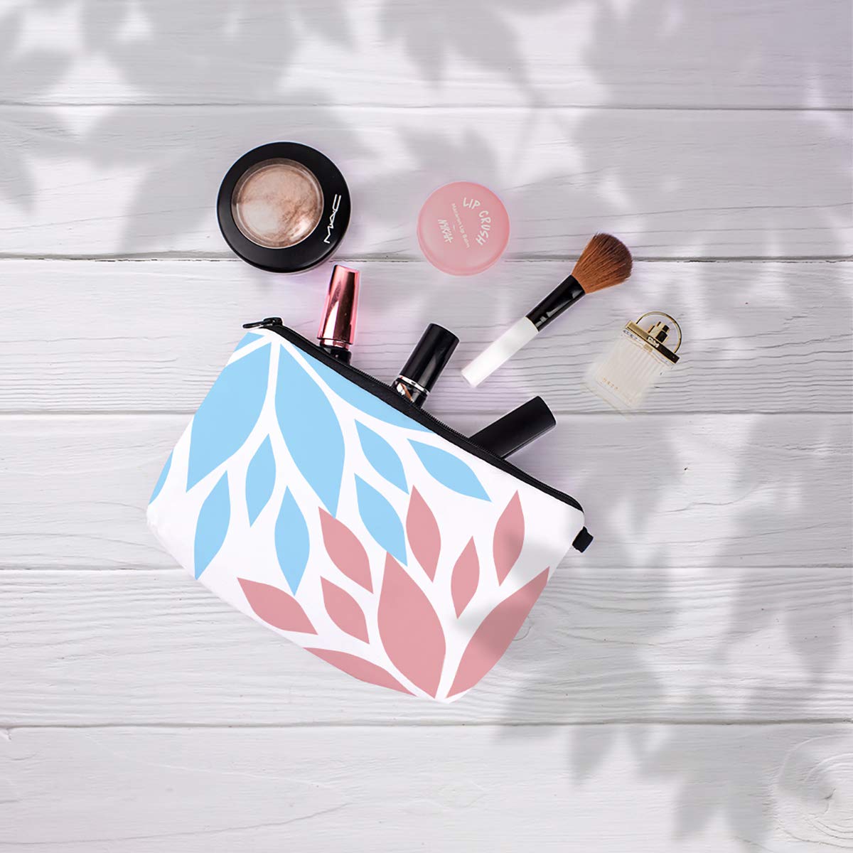 Crazyify Floral Canvas Makeup Bag for Women | Waterproof Cosmetic Pouch with Zipper | Travel Toiletry Organizer | Perfect for Daily Use, Travel & Gift Giving