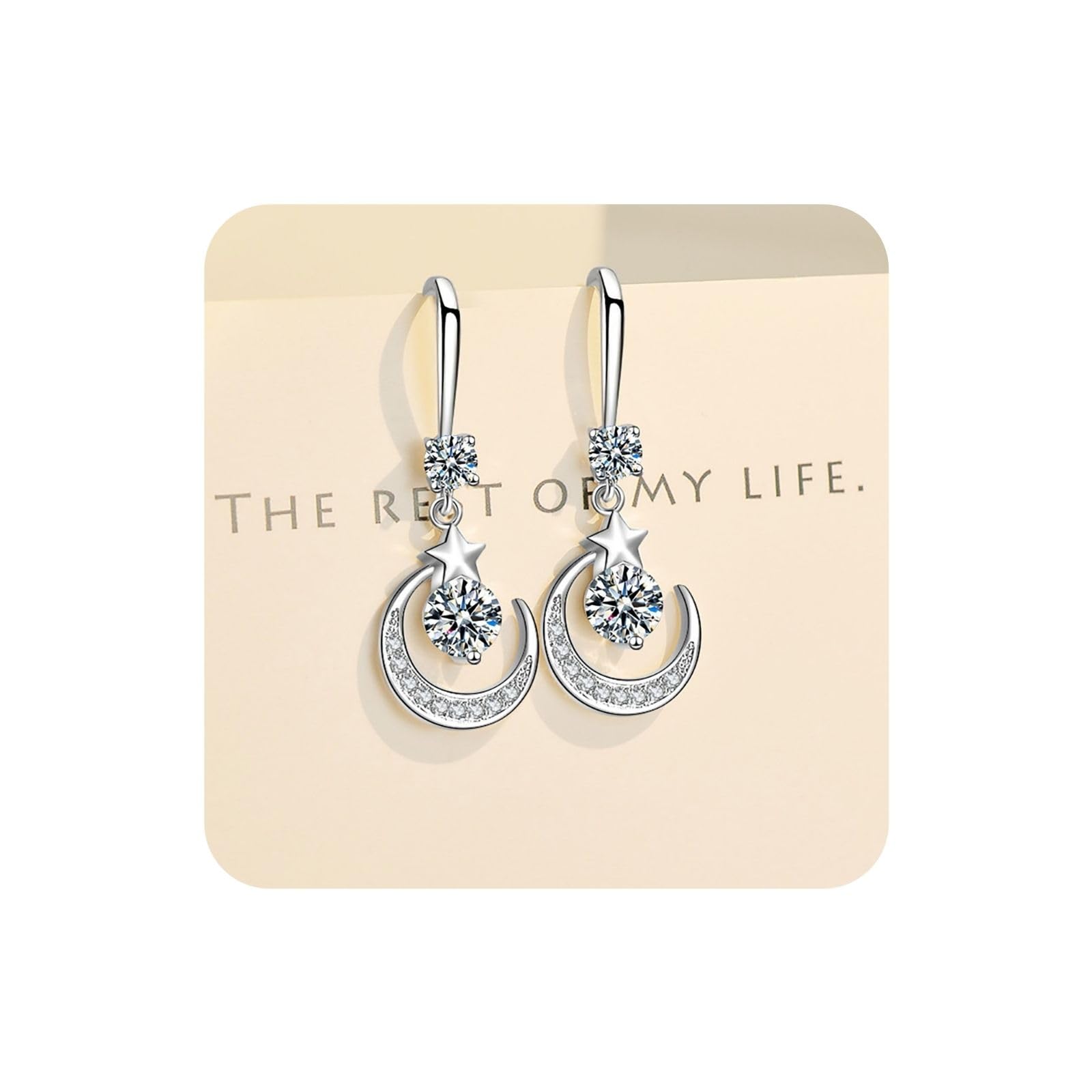 18K White Gold Plated Round & Square Pendant Necklace - Elegant Birthday & Wedding Gift for Women | Free Prime Shipping | Perfect for Anniversaries, Valentine's Day & Special Occasions