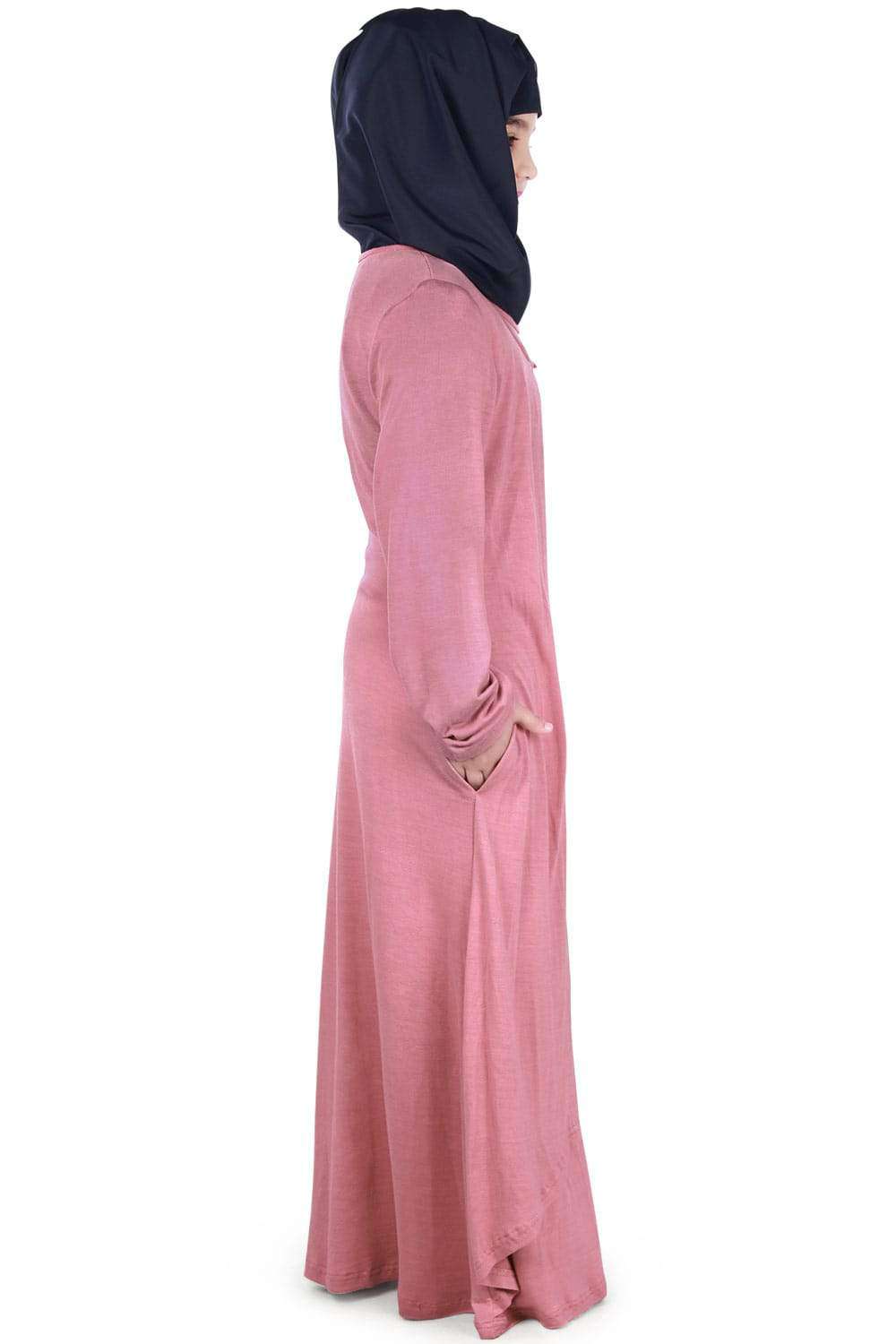 Sumayrah Viscose Jersey Kids Abaya Dress - Islamic Prayer Dress for Girls - Comfortable & Modest Outfit for School, Mosque & Special Occasions