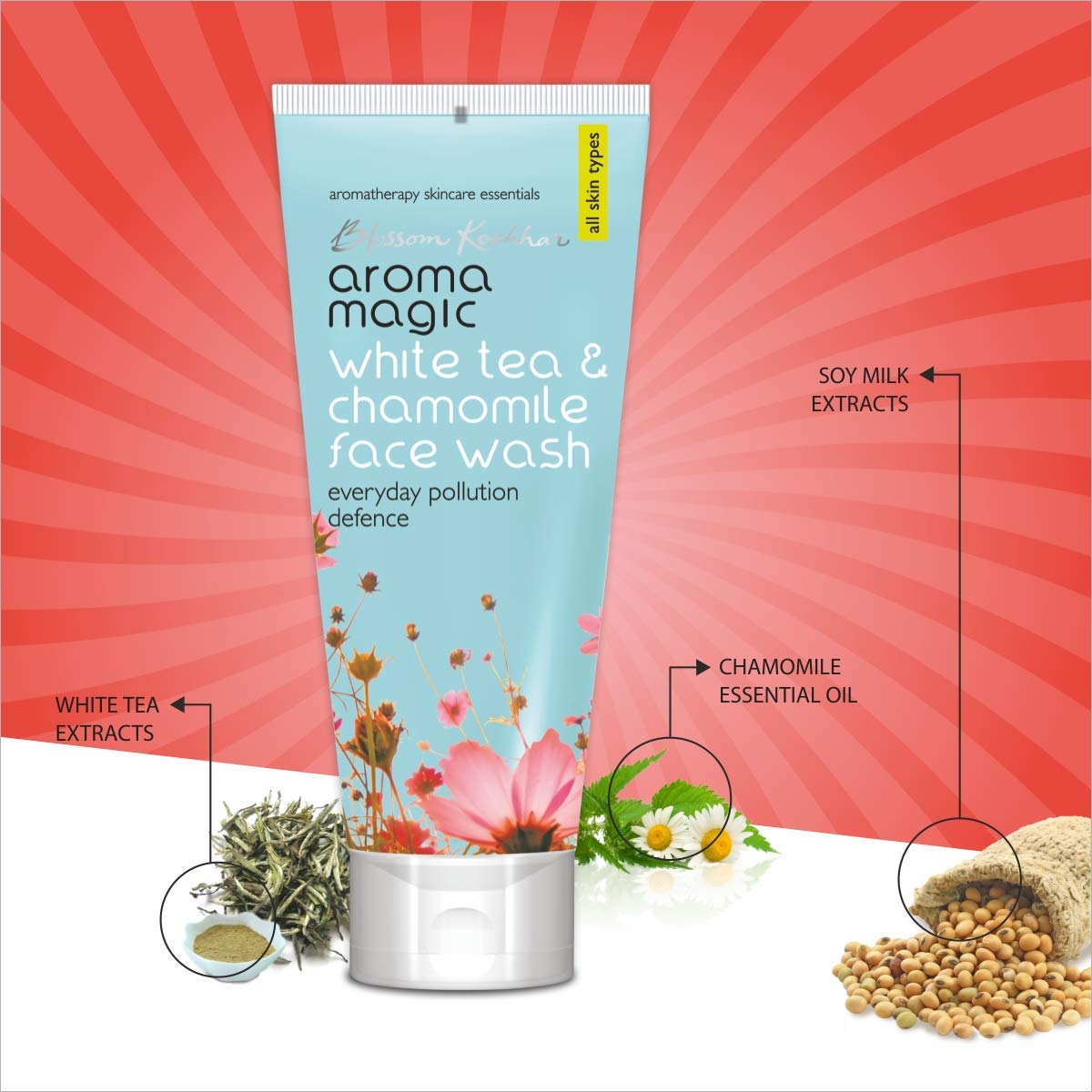 White Tea Chamomile Face Wash 100ml - Gentle Cleansing for Sensitive Skin