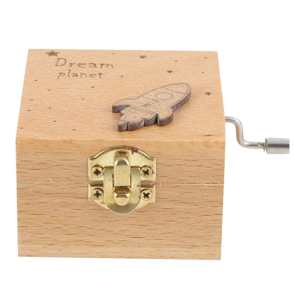 High Accuracy Elegant Wooden Music Box - Exquisite Handcrafted Musical Gift for Home & Office Decor (Rocket Design) | Perfect for Birthday Presents, Wedding Favors & Relaxation Moments