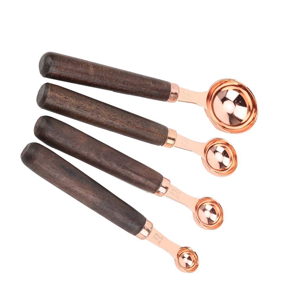 Premium Stainless Steel Rose Gold Measuring Cups Set - 6-Piece Kitchen Measuring Spoons for Dry & Liquid Ingredients - Perfect for Baking, Cooking & Meal Prep at Home
