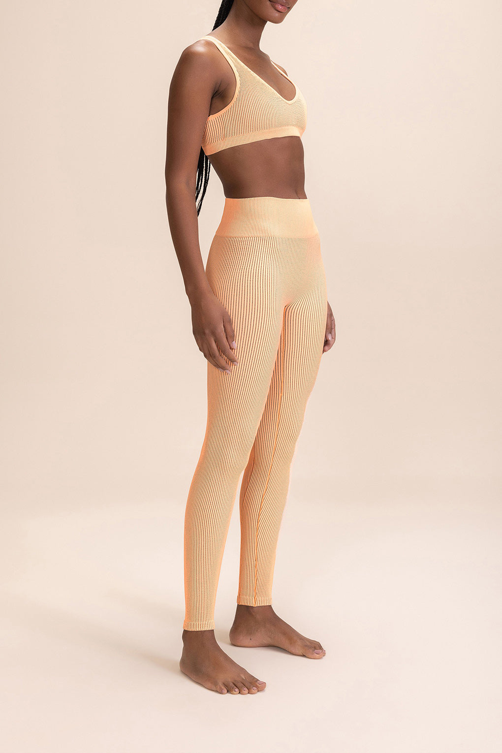 High Waist Ribbed Seamless Leggings for Women - Soft Stretchy Yoga Pants - Perfect for Workout, Running, Lounge & Everyday Wear