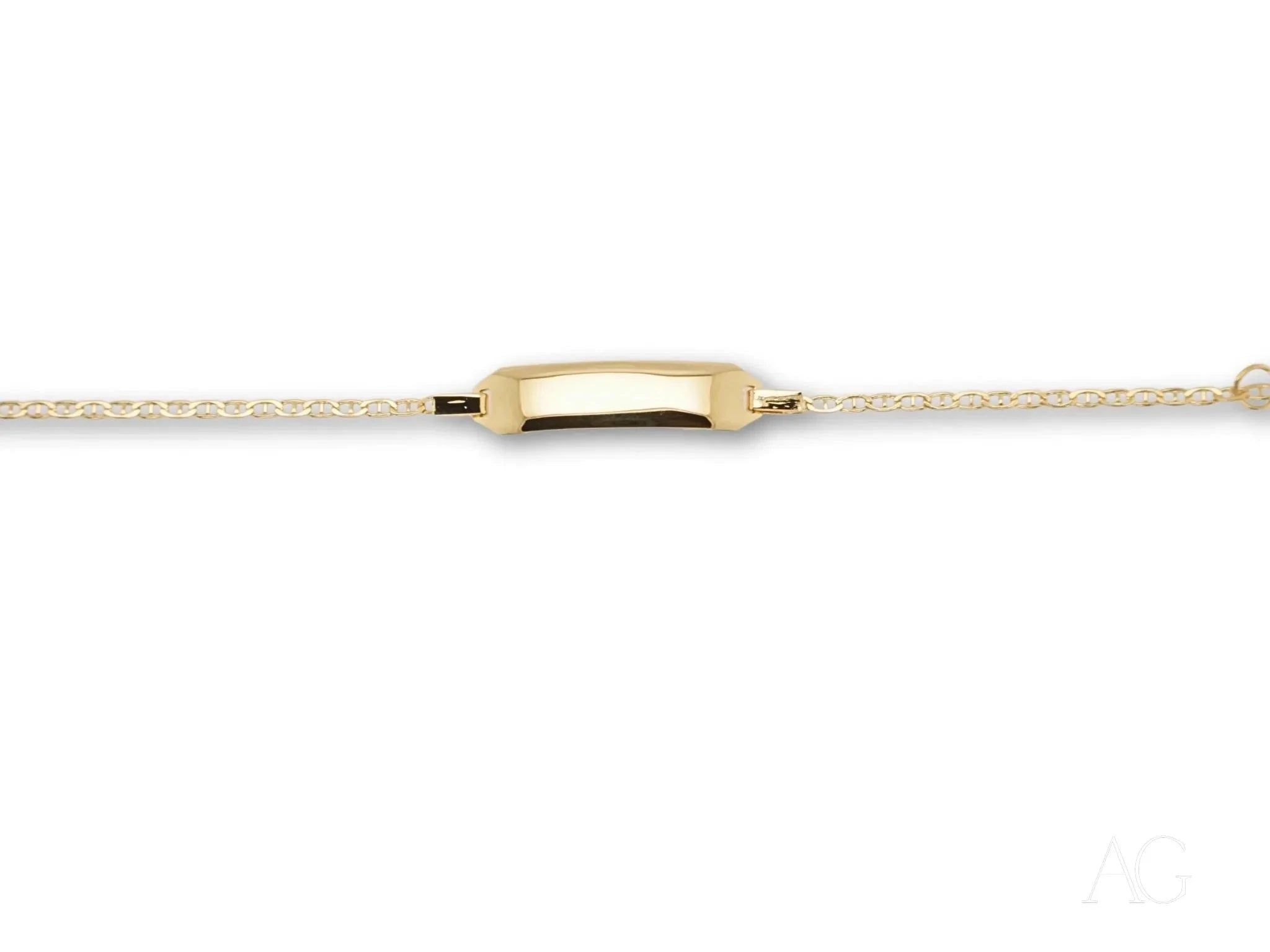Personalized 18k Gold Kids Bracelet with Navy Link Chain - Perfect Gift for Birthdays, Christenings & Special Occasions