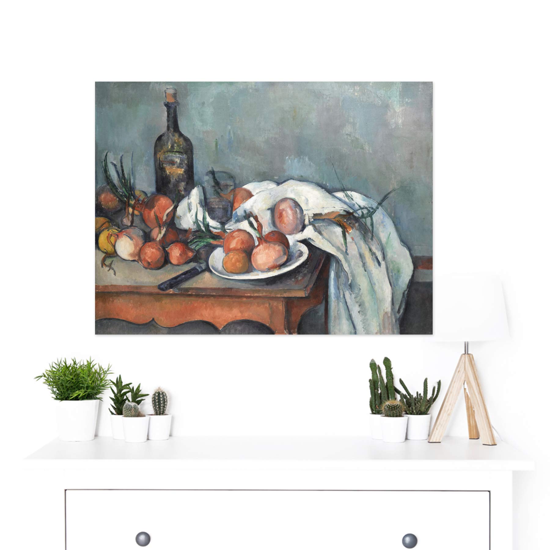 Paul Cezanne Still Life With Onions - Large High Quality Art Print Poster - Premium Wall Decor Mural for Living Room, Bedroom & Office