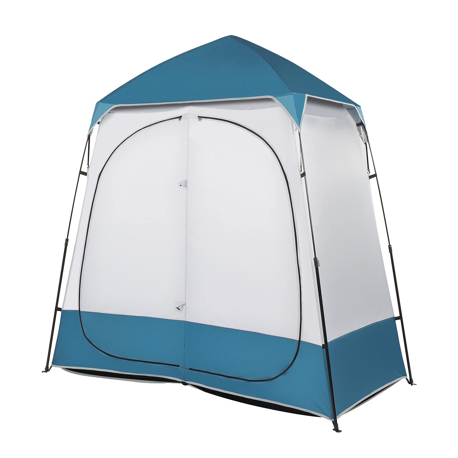 2 Room Shower Tent - 7.5 FT Instant Pop Up Privacy Changing Shelter with Carrying Bag | Portable Toilet & Dressing Room for Camping, Beach, Outdoor Events & Indoor Use | Easy Setup Lightweight Camping Accessory