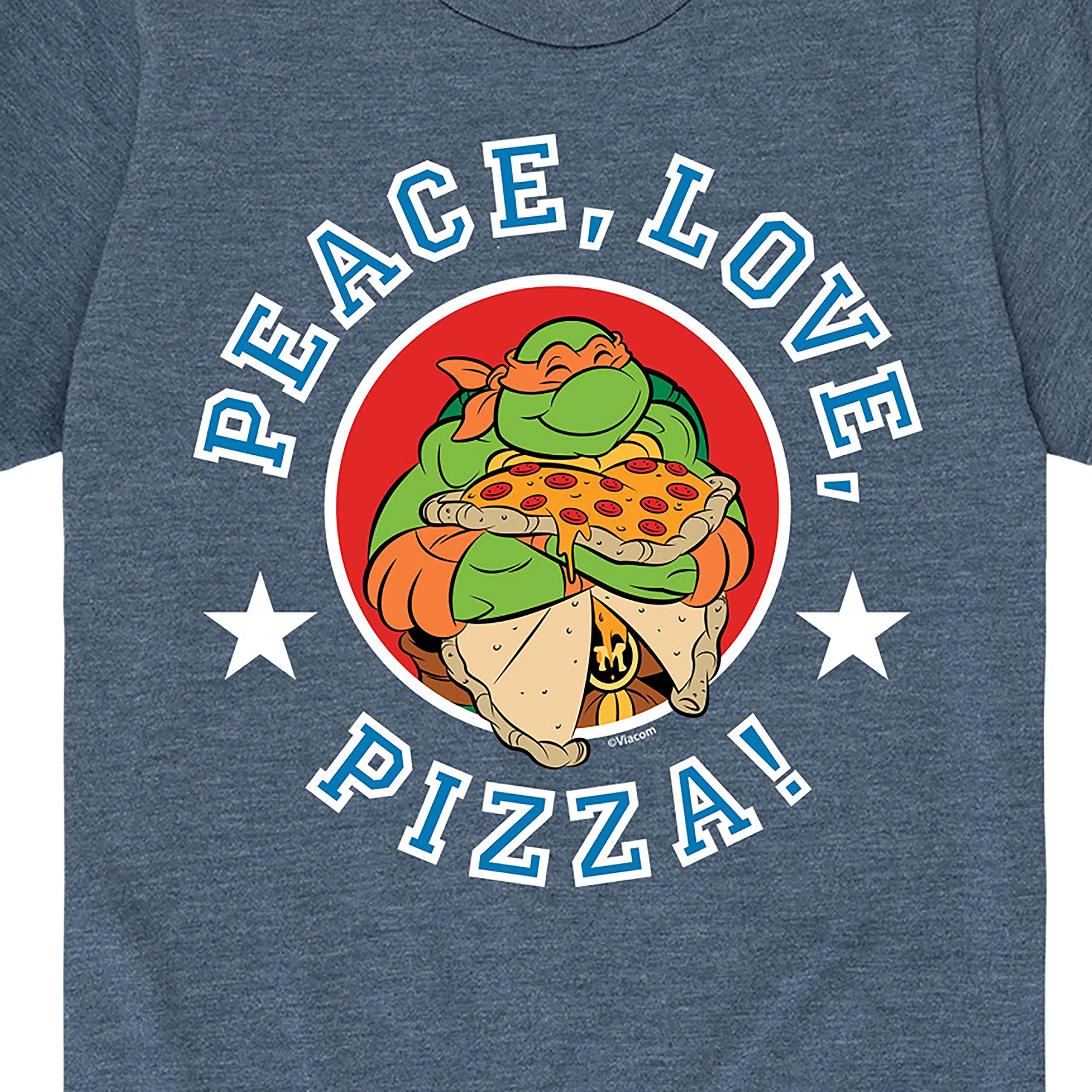 HYBRID APPAREL Teenage Mutant Ninja Turtles Peace Love Pizza Youth Short Sleeve T-Shirt | Cool Graphic Tee for Boys & Girls | Perfect for School, Parties & Casual Wear