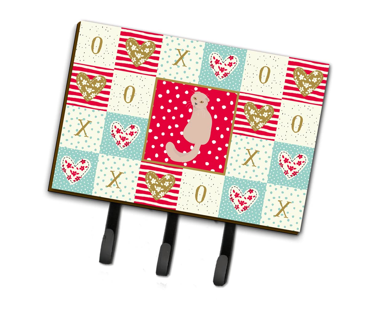 Scottish Fold Cat Love Leash & Key Holder Hooks - Colorful Wall Decor for Pet Lovers | Perfect for Home, Office & Gift Giving