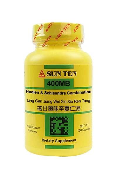 Sun Ten - Hoelen & Schisandra Combination Capsules (Ling Gan Jiang Wei Xin Xia Ren Tang) - Traditional Chinese Herbal Supplement - 1 Pack - Supports Respiratory Health & Stress Relief for Daily Wellness