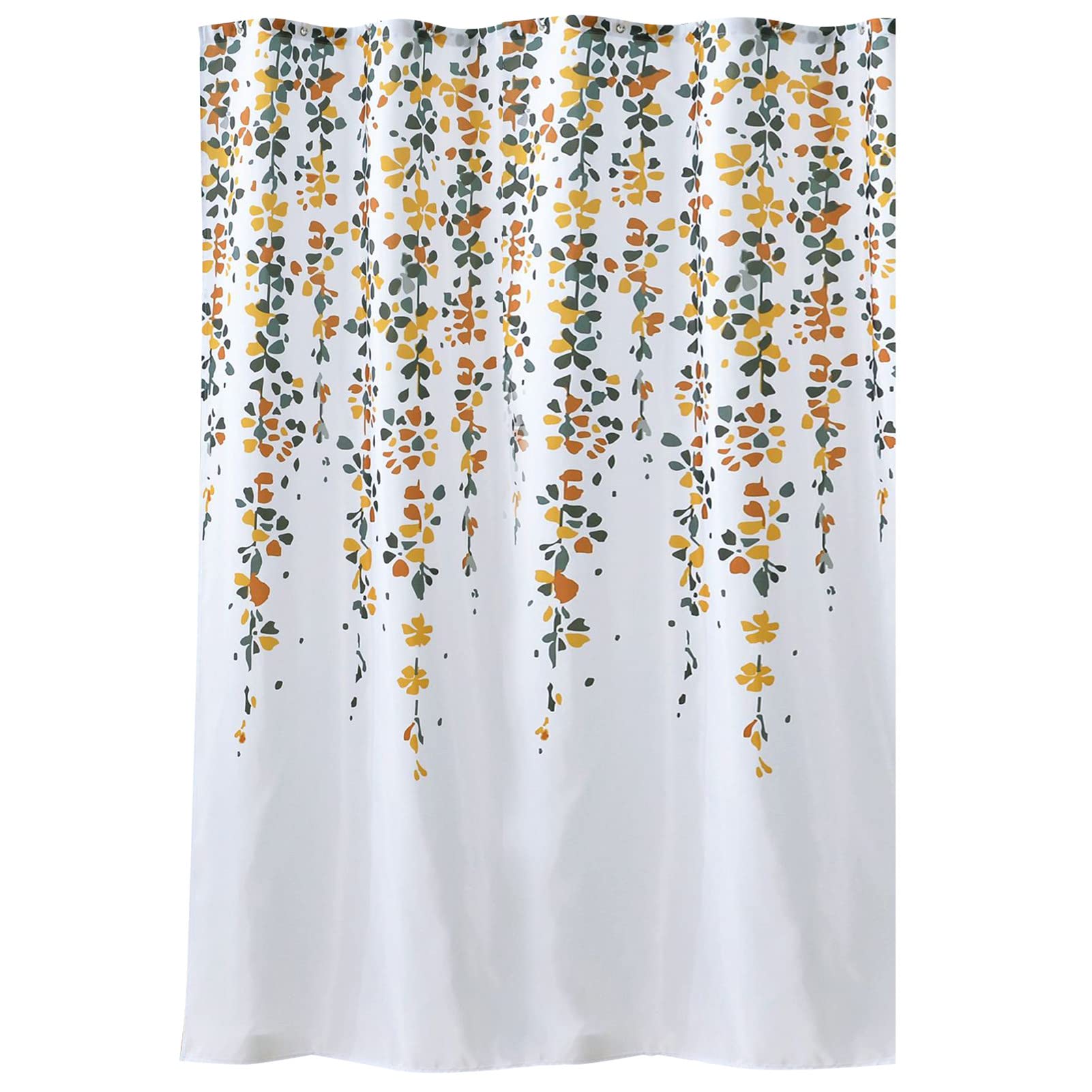 Ayyufe Soft Splash-Proof Polyester Floral Shower Curtain - Waterproof Bathroom Decor with Hooks, Elegant Floral Print for Home & Apartment - Perfect for Bathrooms, Showers, and Dorm Rooms