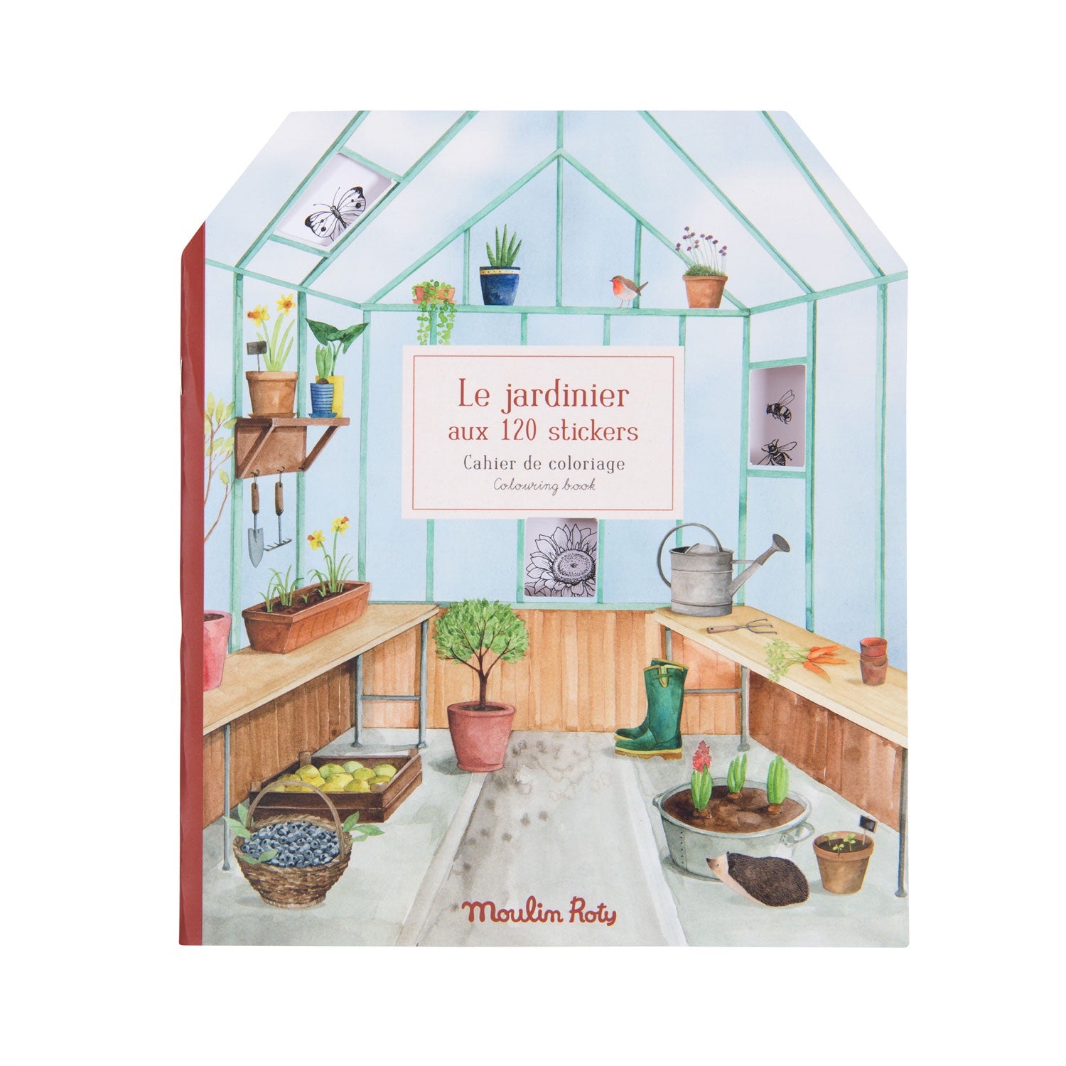 Moulin Roty Garden Sticker Book for Kids - Fun & Educational Activity Stickers for Outdoor Adventures, Nature Exploration & Creative Play