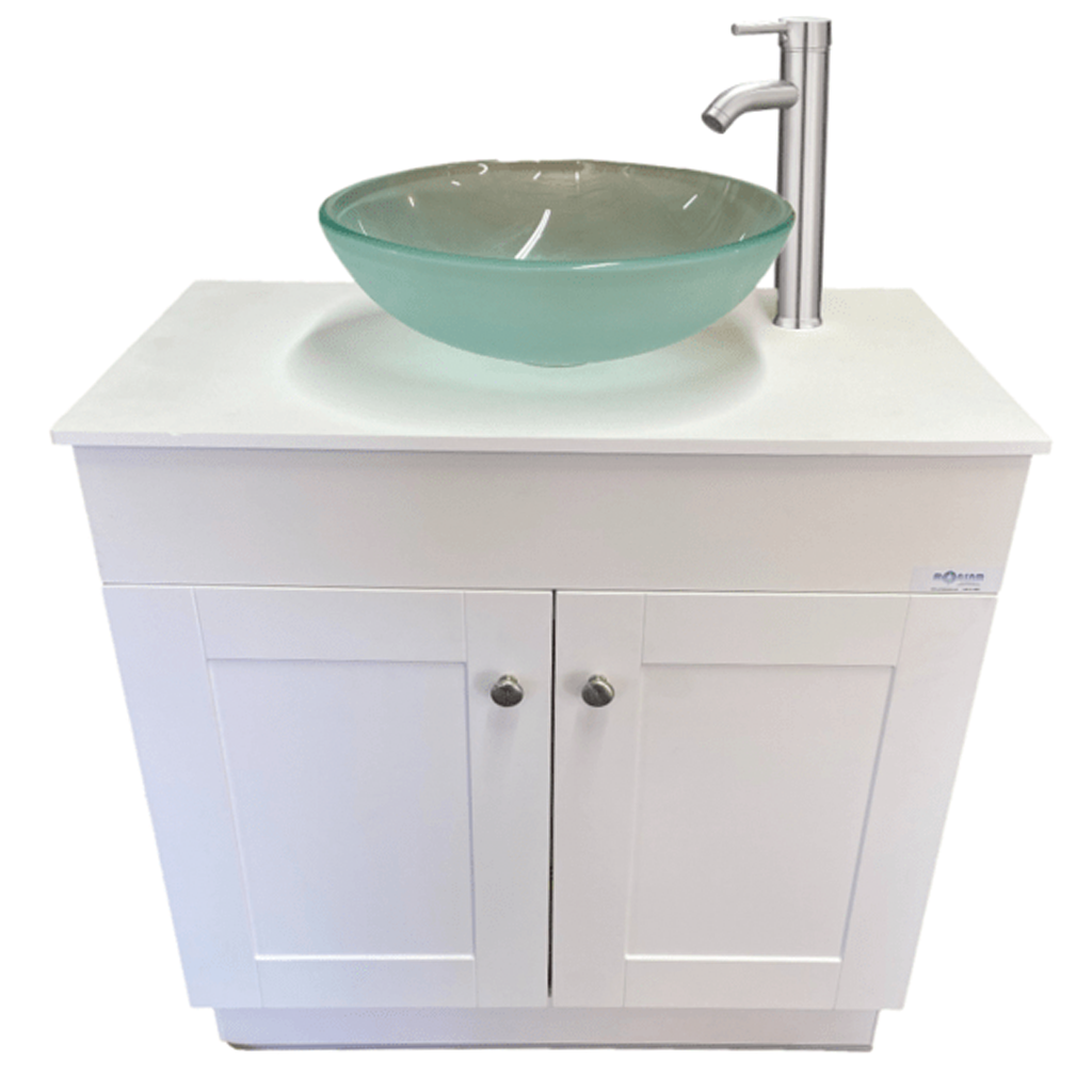 Monsam PSW 007M SF Portable Sink with White, Gray or Maple Cabinet - 38 Inch Height - Perfect for Outdoor Camping, RV Travel & Emergency Use