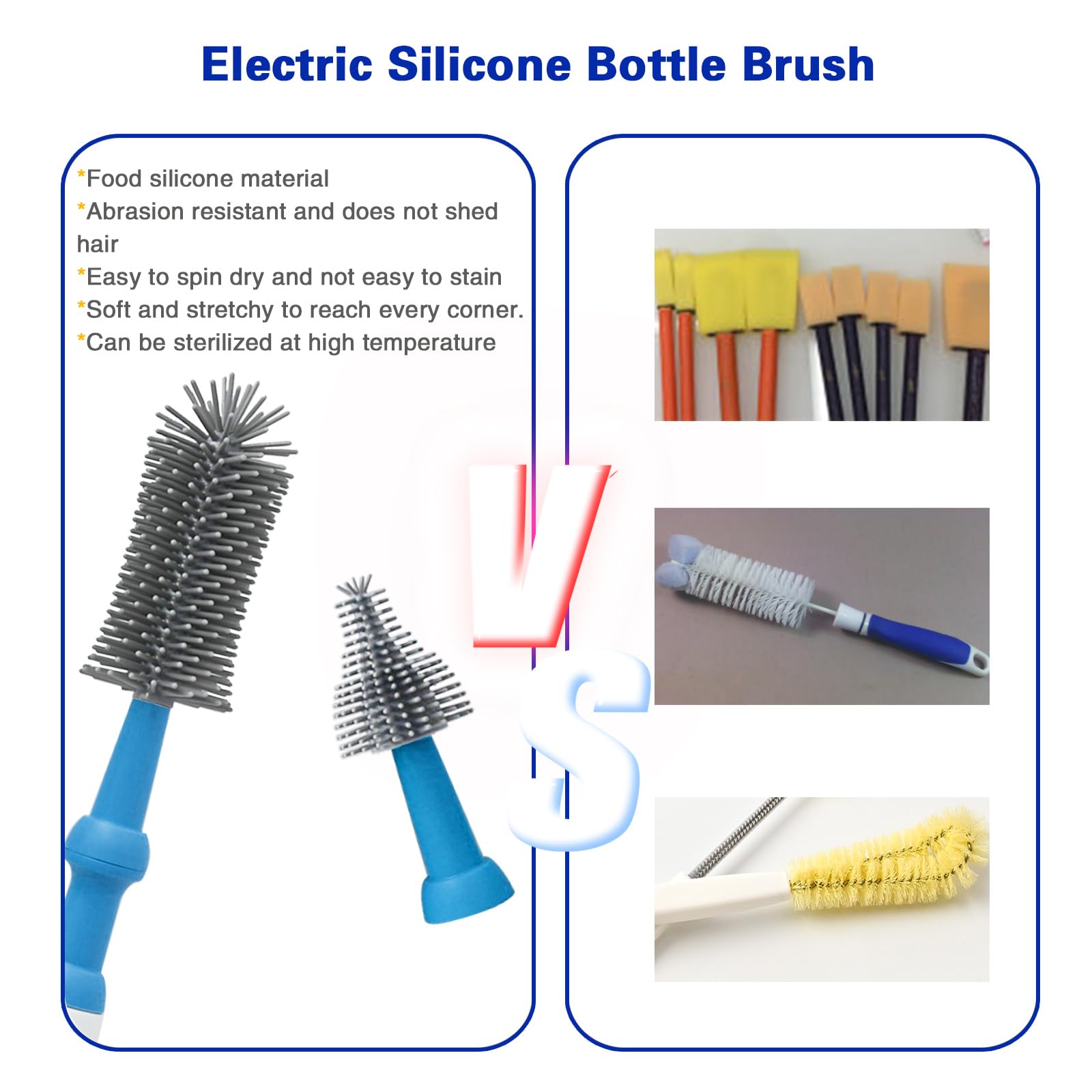 Electric Baby Bottle Brush Cleaner Set - Rechargeable & Automatic for Easy Cleaning