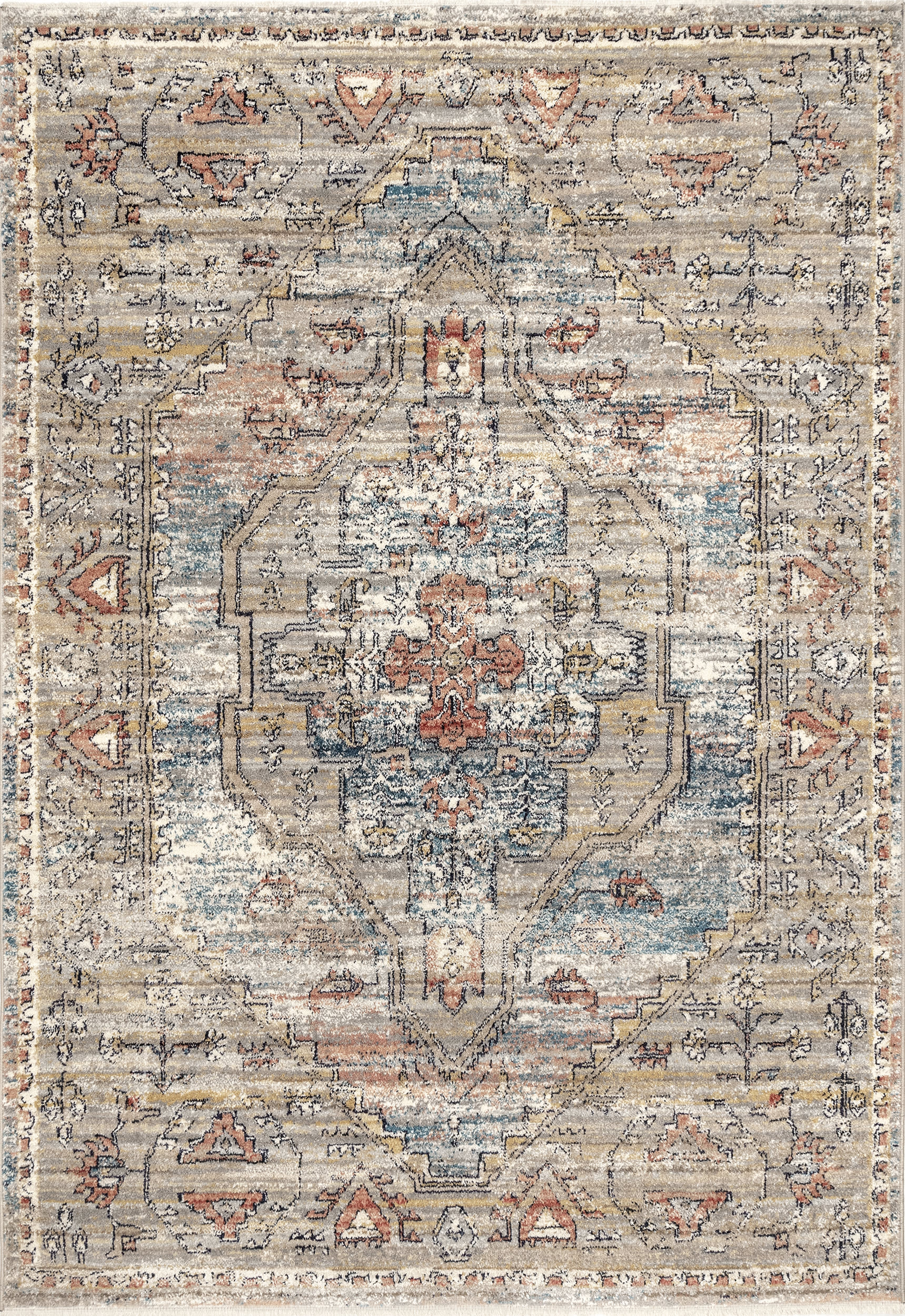 Cardinal Cartouche Beige Area Rug - Soft & Durable Handmade Carpet for Living Room, Bedroom, or Office Decor