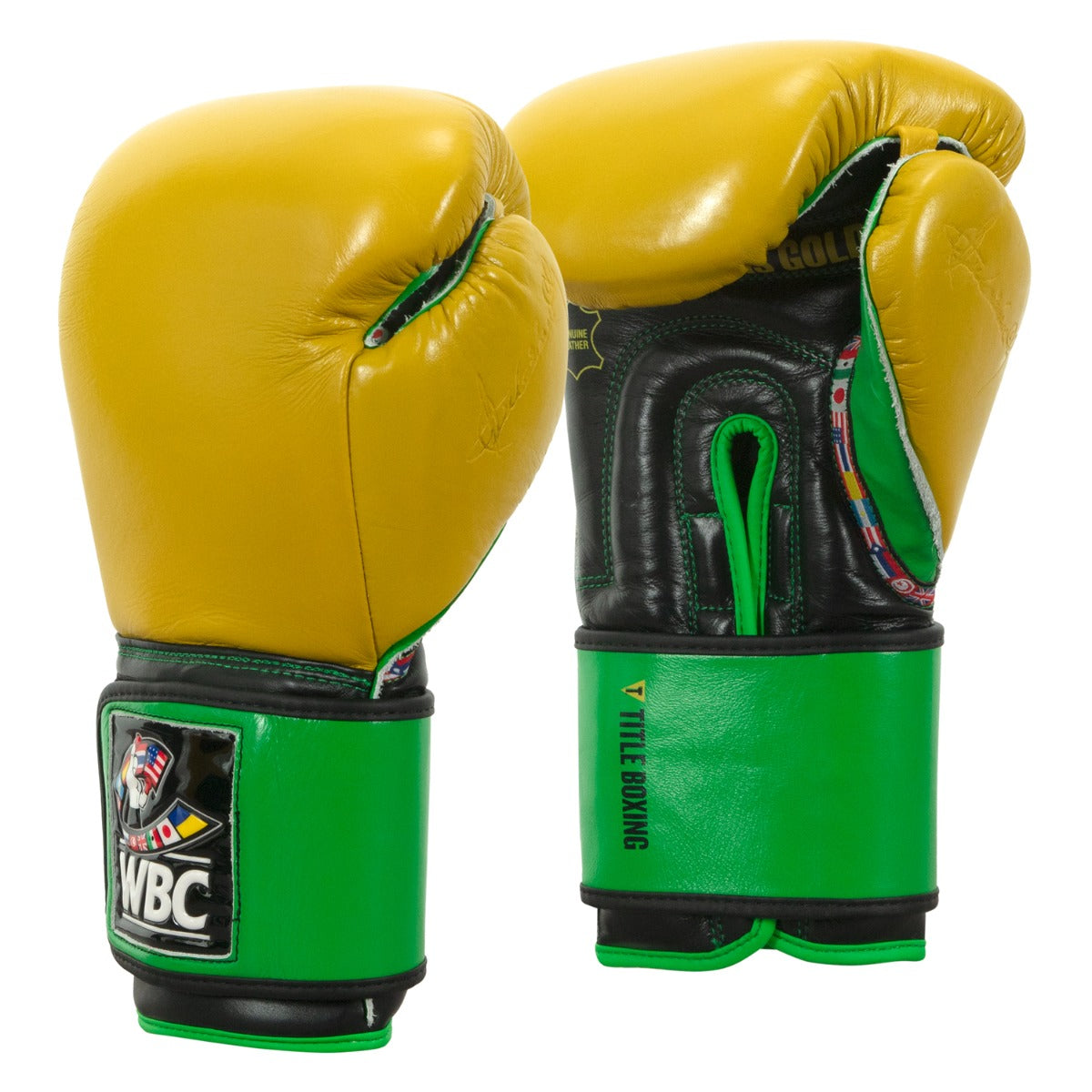 WBC by TITLE Boxing Jose Sulaiman Training Boxing Gloves - Premium Leather Boxing Gloves for Men & Women - Perfect for Training, Sparring & Fitness Workouts