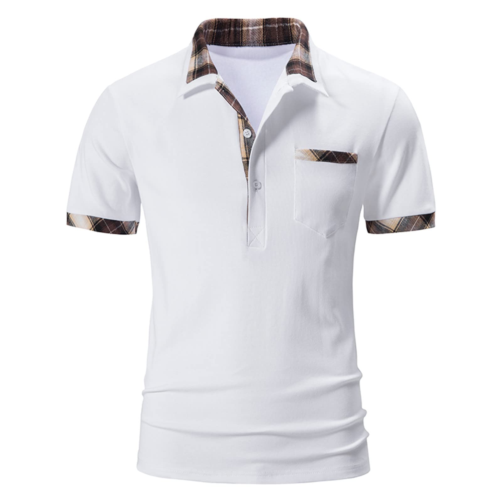 Slim Fit Men's Dress Shirt - Short Sleeve Button Down Shirt for Business & Casual Wear | Contrast Inner Design | Summer Formal Office Shirt | Perfect for Work, Weddings & Special Occasions