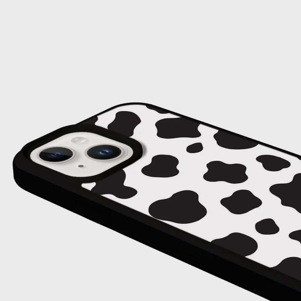 MagSafe iPhone 14 Case - Black Cow Print Design | Slim Protective Cover with Magnetic Alignment | Perfect for Everyday Use, Travel & Work