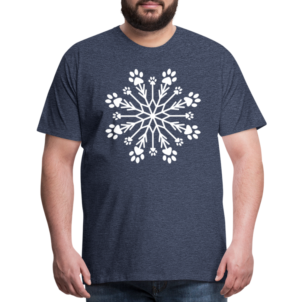 Premium Paw Snowflake Graphic T-Shirt for Men & Women - Soft Cotton Casual Tee for Winter Holidays, Christmas, and Pet Lovers