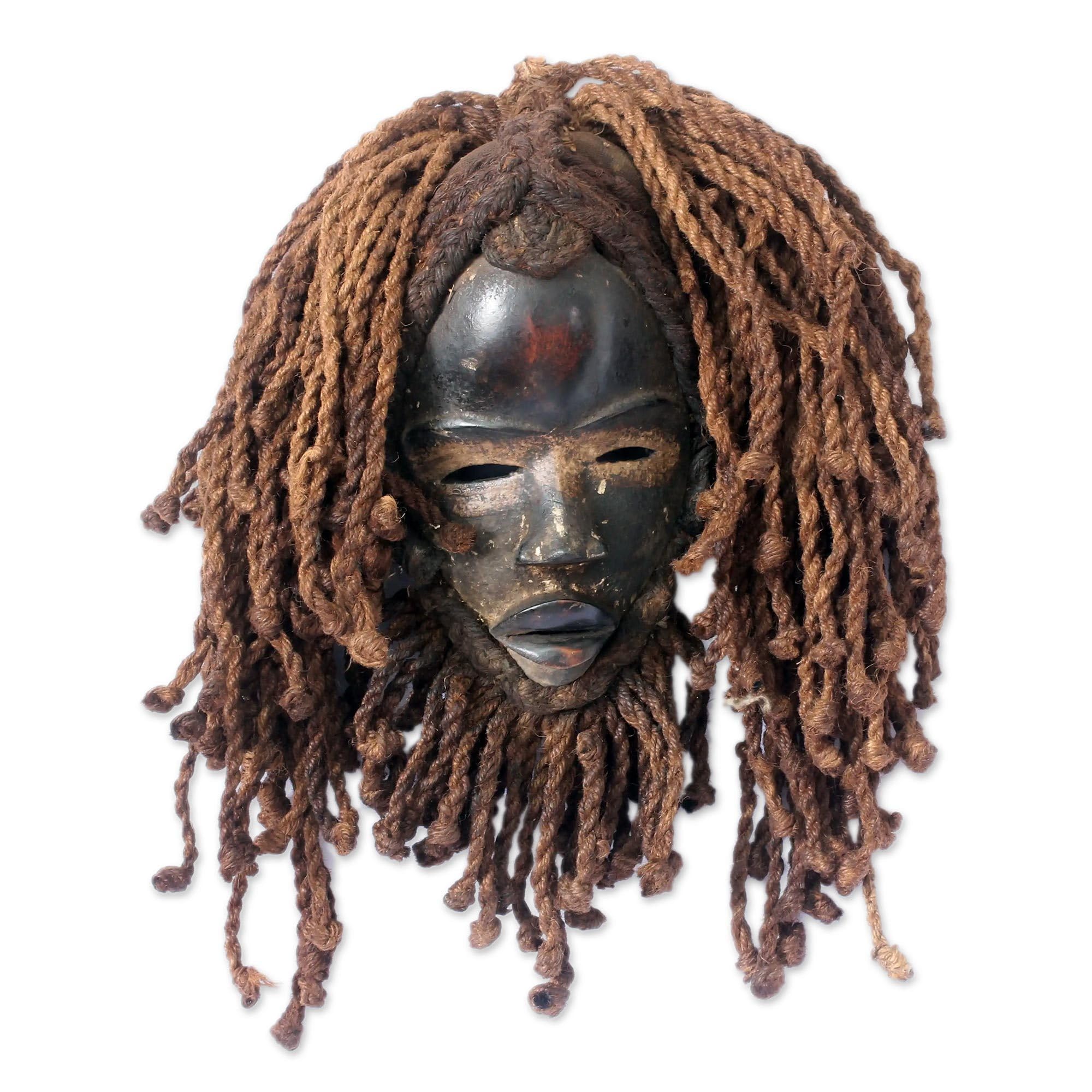 NOVICA Handcrafted Liberian Wood Mask - Brown 'Spirit of Darkness' African Tribal Wall Art for Home Decor & Cultural Display | Perfect for Living Room, Bedroom, or Office Decorations
