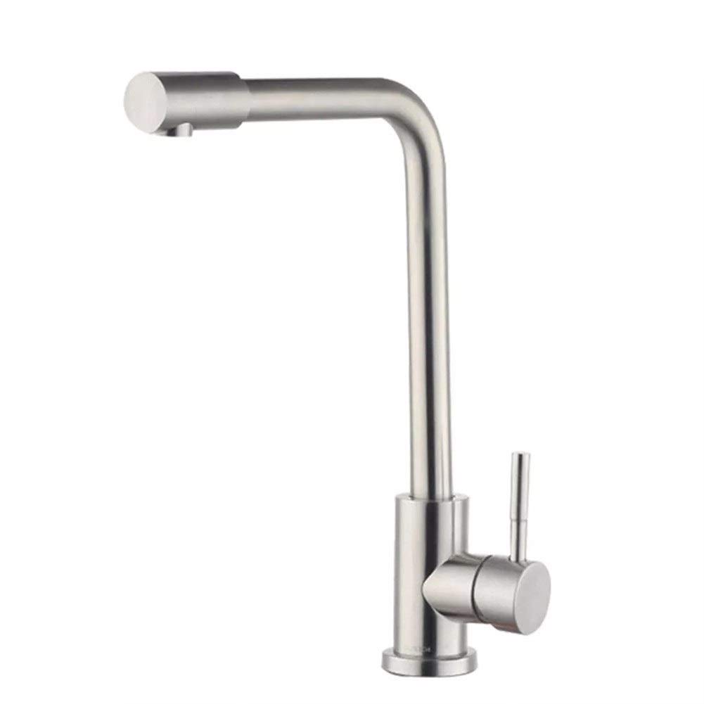 Stainless Steel Bathroom Faucet Trim Kit - Single Handle Hot & Cold Water Mixer Tap for Sink Basin - Smooth Modern Design for Kitchen & Bathroom Use
