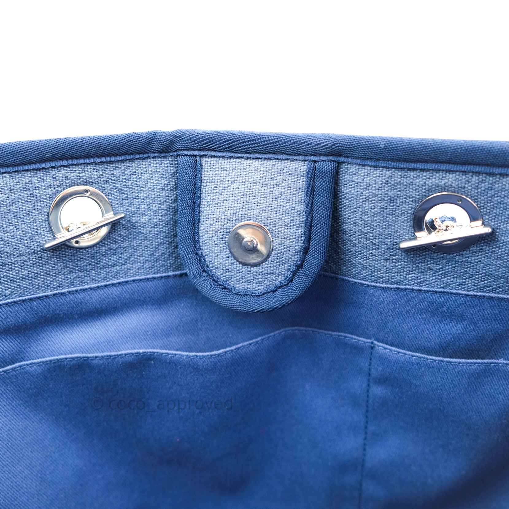 Chanel Canvas Deauville Medium Tote Bag in Blue - Luxury Designer Handbag for Women, Perfect for Work, Travel & Everyday Use