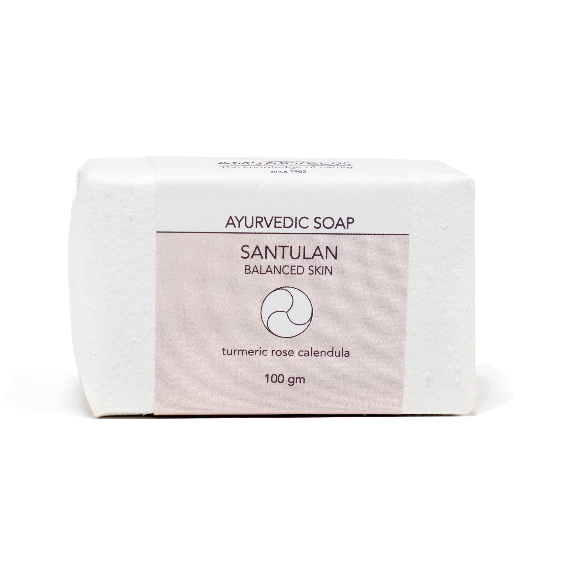 Amsarveda Santulan Ayurvedic Soap for Balanced Skin - Natural Herbal Cleanser for Dry, Oily & Sensitive Skin - Perfect for Daily Skincare & Relaxing Bath Time