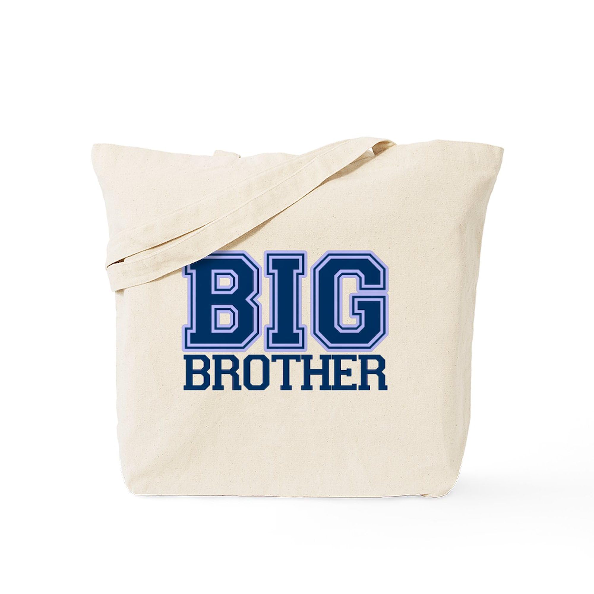 Big Brother Varsity Tote Bag - Natural Canvas Reusable Shopping Bag for School, Groceries & Beach | Eco-Friendly Cotton Tote with Durable Handles
