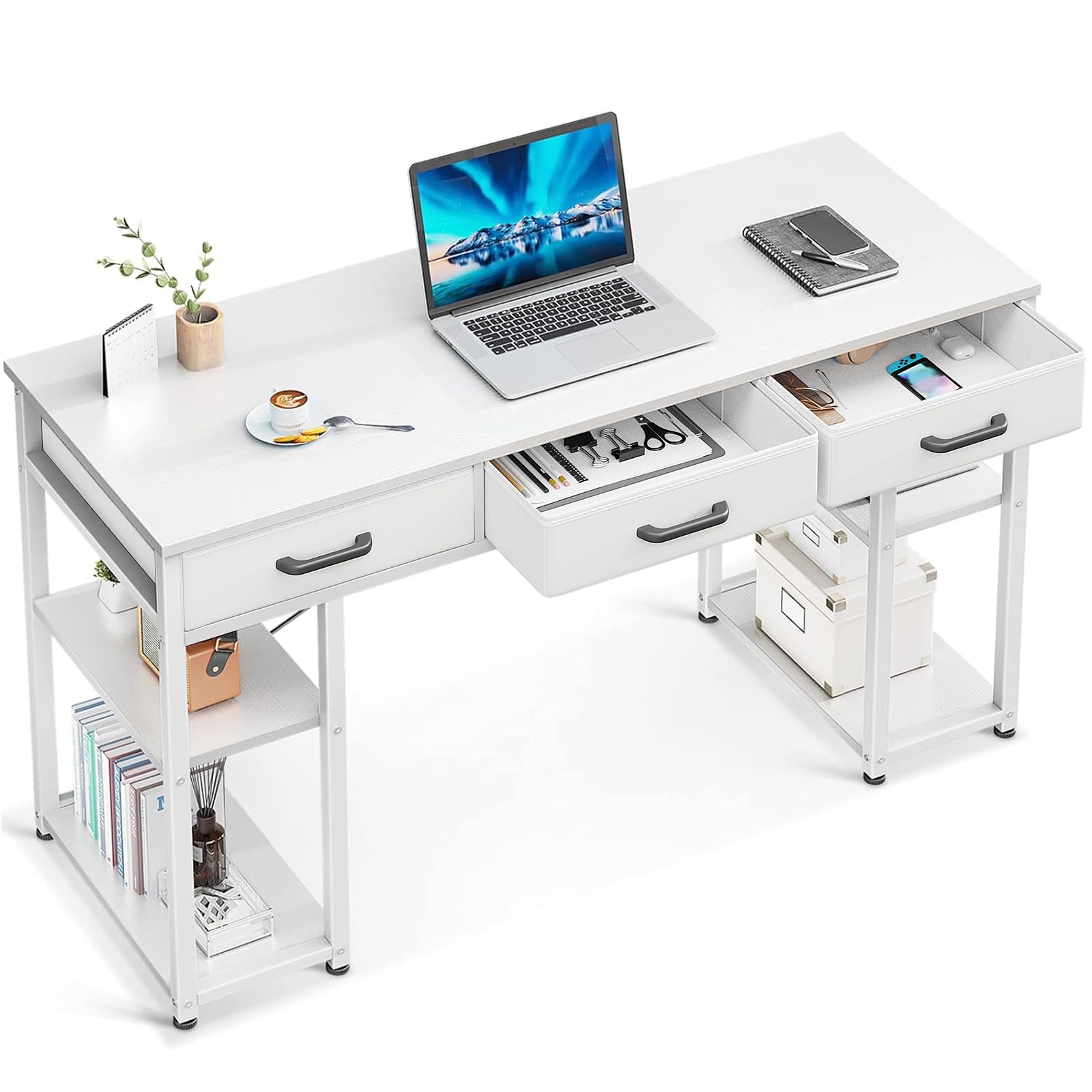 ODK Modern White Small Computer Desk 48