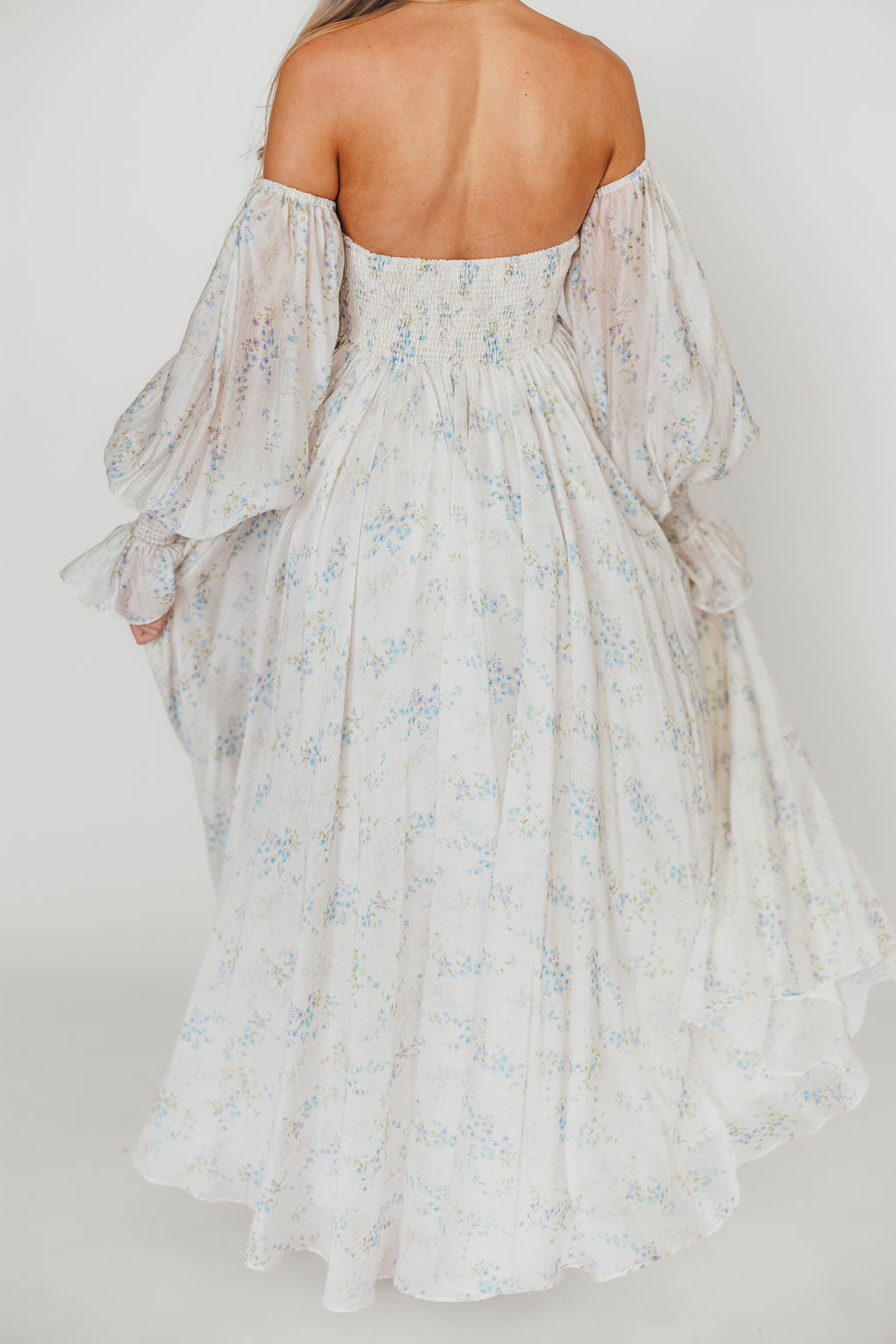 Dear Skye Floral Dress in Blue - Elegant Summer Maxi Dress with V-Neck & Flowy Skirt | Perfect for Beach Vacations, Weddings & Date Nights (Pre-Order Available)