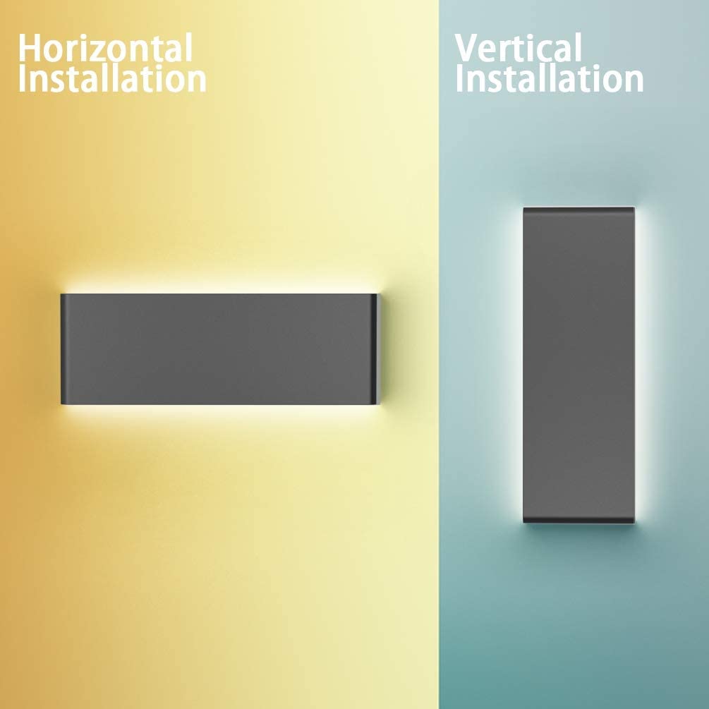 Aipsun Modern Black Aluminum LED Wall Sconce - Indoor Wall Light Fixture for Living Room, Bedroom & Hallway Lighting