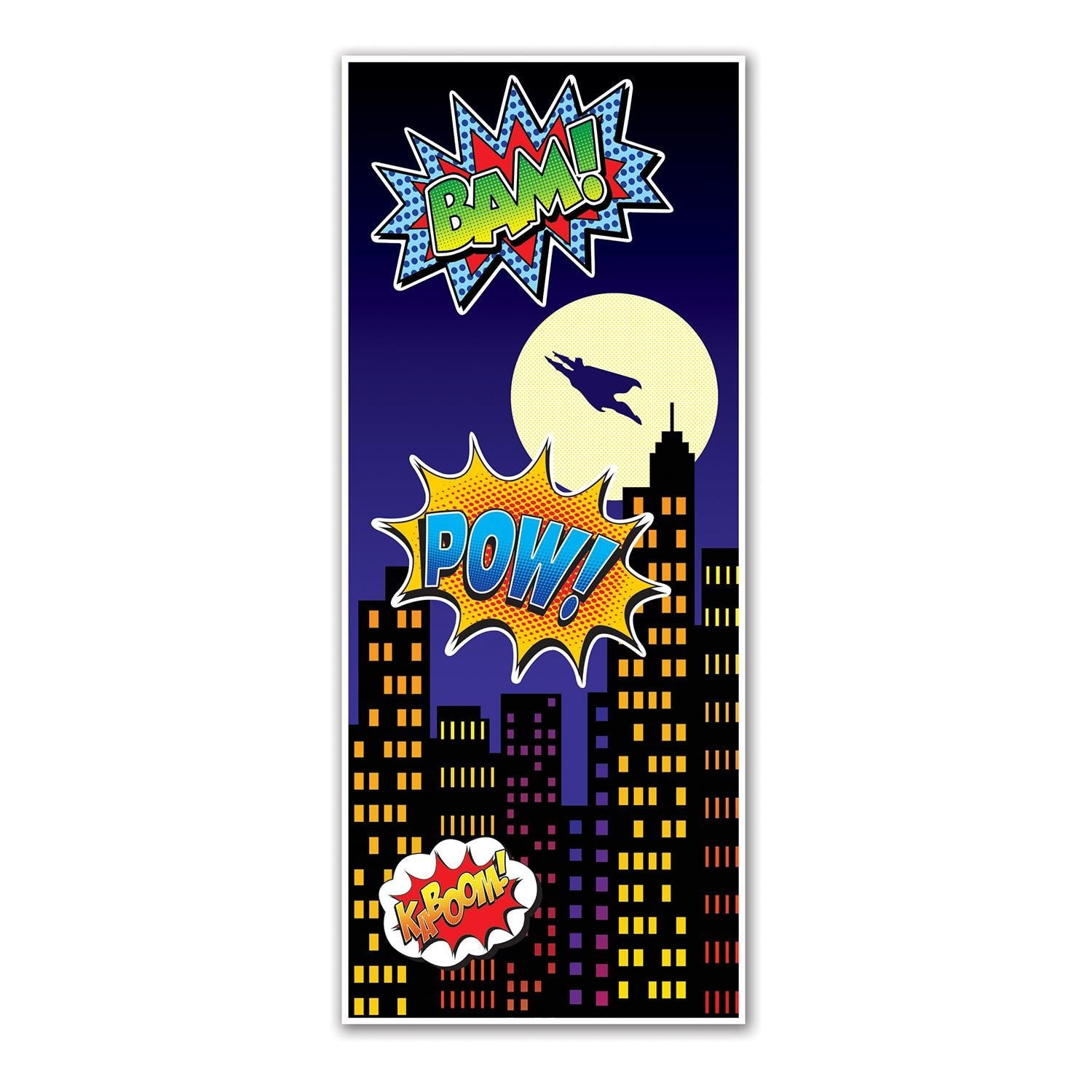 12 Pack Beistle Hero Party Door Cover - Decorative Birthday Party Supplies for Superhero Theme Events - Perfect for Kids' Birthday Parties, Classroom Decorations, and Special Celebrations