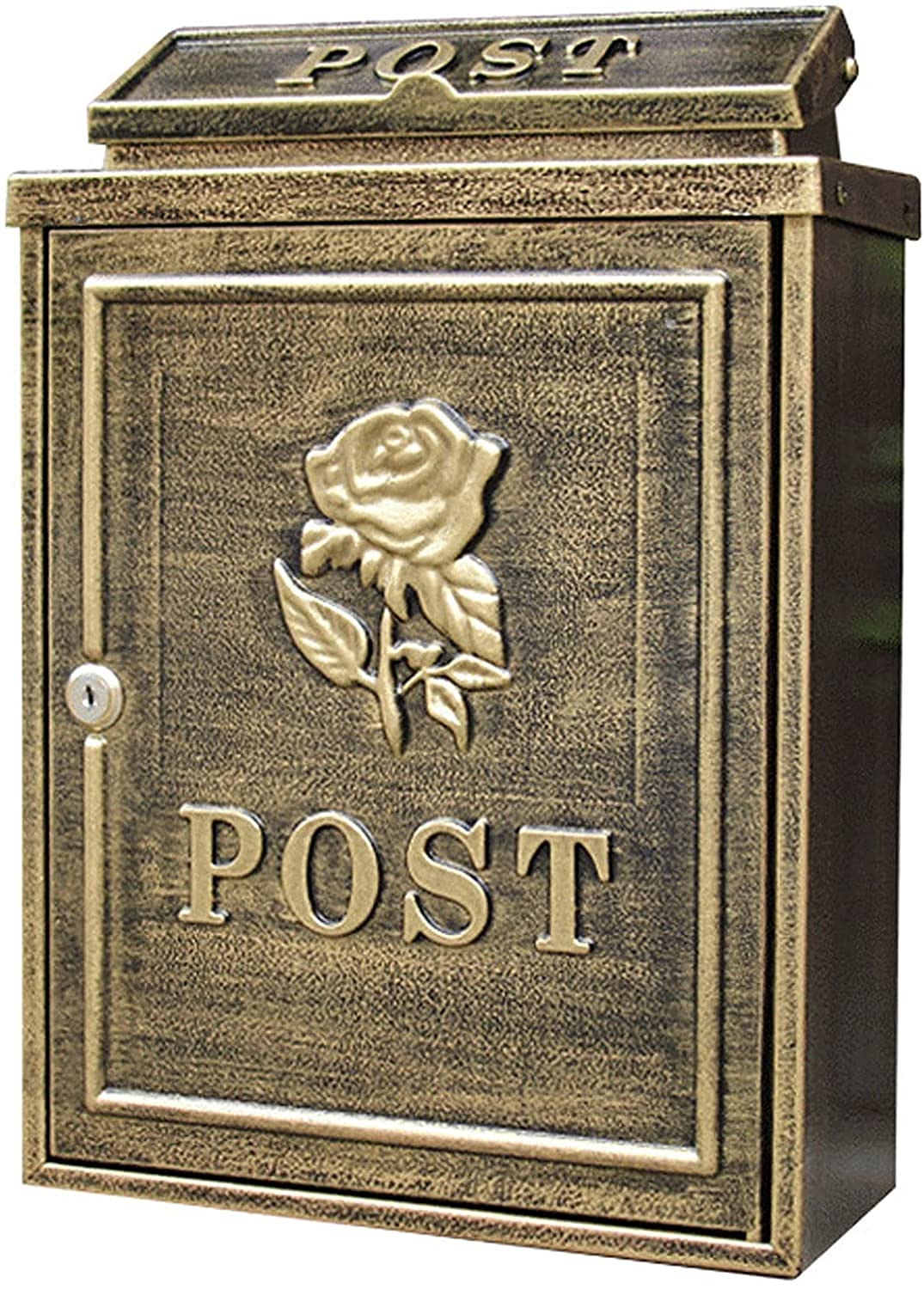 YAOJIA Large Capacity Locking Mailbox - Galvanized Steel Waterproof Wall Mount & Post Mount Outdoor Mailbox with Key Lock - Secure Parcel Drop Box for Porch, Home & Garden Use