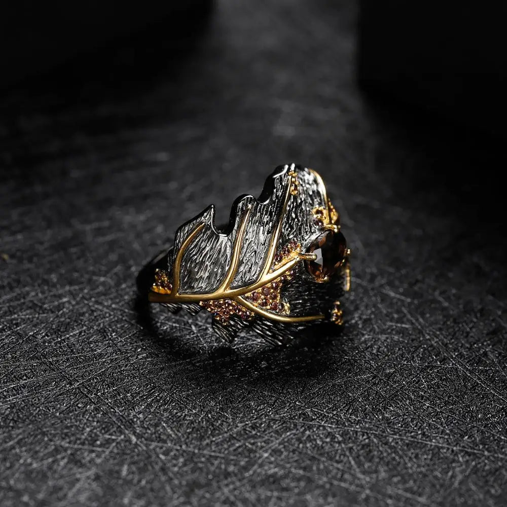 Dark Aura Ring for Men & Women - Gothic Black Onyx Stone Ring for Spiritual Protection & Energy Cleansing - Perfect for Meditation, Yoga & Wiccan Rituals